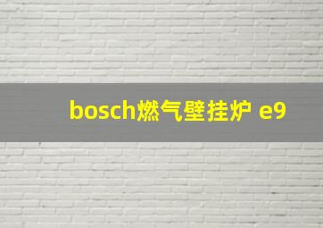 bosch燃气壁挂炉 e9